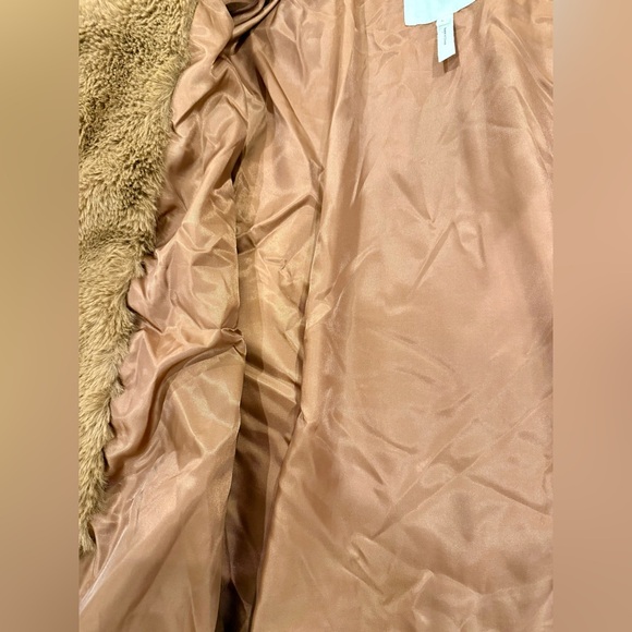 Avec Les Filles Tan Faux Fur Jacket Like New Size L - Picture 5 of 6